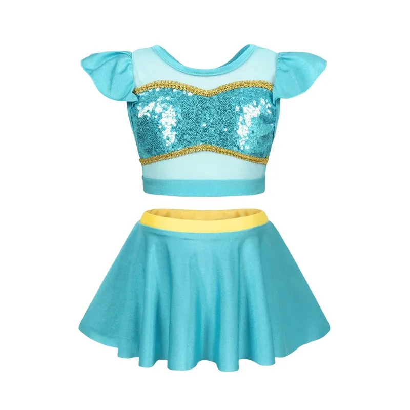 New girl swimsuit Elsa Role Playing Costume Children's Girl Beachwear Bikini Set Outdoor Casual Jasmine Children's Swimsuit