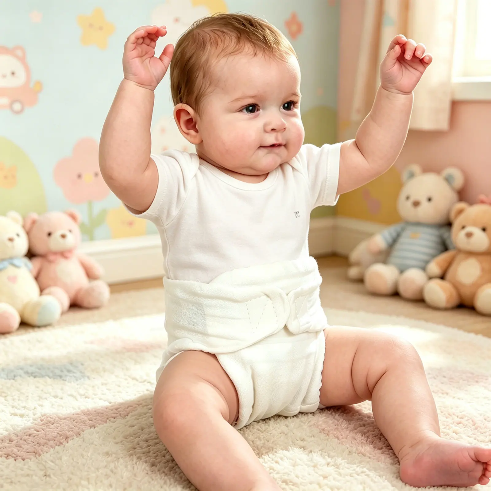 5Pcs Reusable Newborn Cloth Diapers Soft Cotton Washable Baby Diaper Pants for Home Travel Use Nighttime Leak Resistant Dry Skin