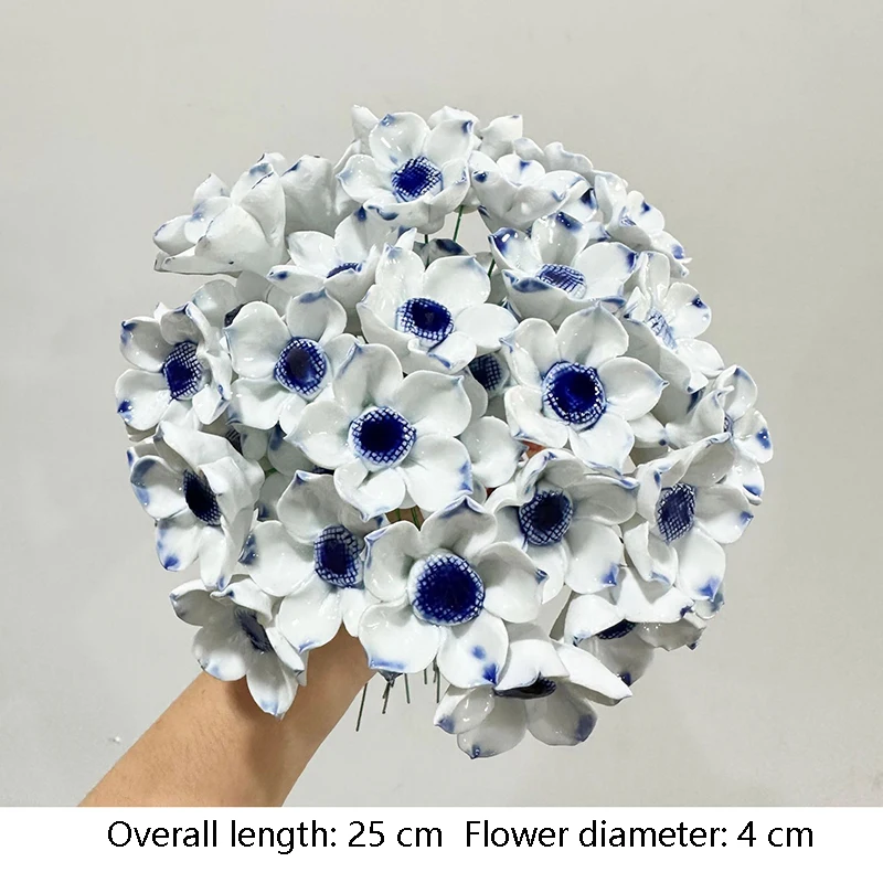 5 Stück Ländliche Wildblumen Keramik-Simulationsblumen Hochtemperaturbeständige Handgefertigte Ewige Blumen Dekorationen Kreative Geschenke für Zuhause – Detail 16