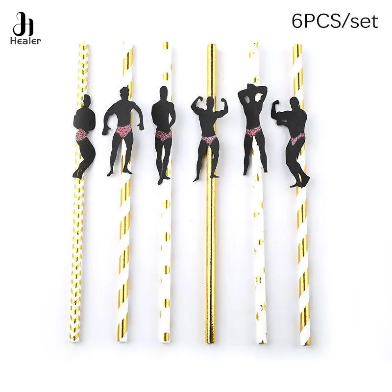 6Pcs Stripper Dancing Men cannucce decorazioni per feste di addio al nubilato cannucce festa messicana bomboniere forniture per feste per adulti