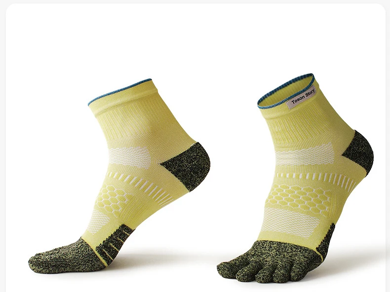 1/5 Paar COOLMAX Nylon-Schnelltrocknende Fünf-Zehen-Socken für Herren, atmungsaktiv, gegen Blasenbildung, für Sport, Laufen, Wandern, Sport-Zehensocken – Detail 6