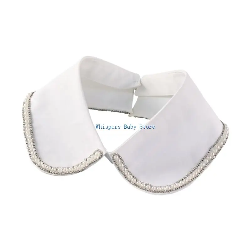 U90E Pearls Beadwork Detachable Collar Faux Collar Neckwear For Women Various Occasion