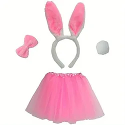 PESENAR Easter Bunny Costume Children's Gift Bunny Decorative Tutu Set with Ears and Bow