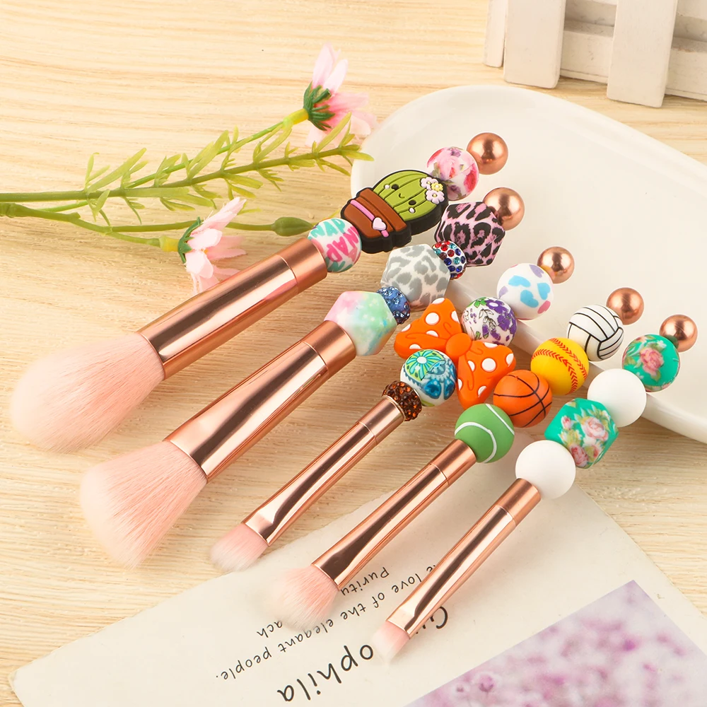 

1~10Set Jewelry Beaded DIY Eye Brush Detachable 5Pcs/set Beads Makeup Brushes for Lady Girls Professional Cosmetics Makeup Tools