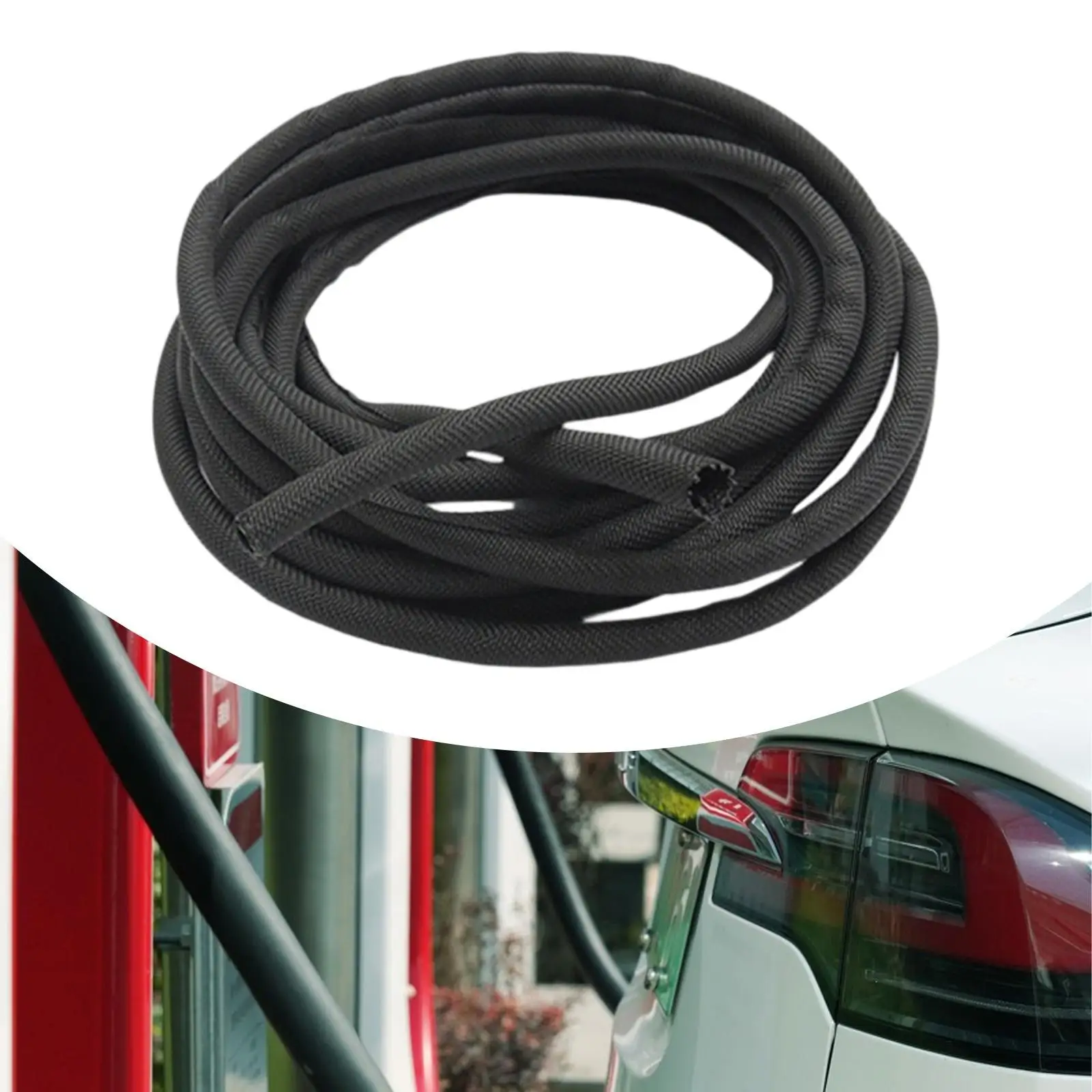 3 Meters Cable Sleeve Flame Retardant Wear Resistant Braided Cable Sheath Self Wrap Flexible Cord Wrap Cover Cable Harness Cover