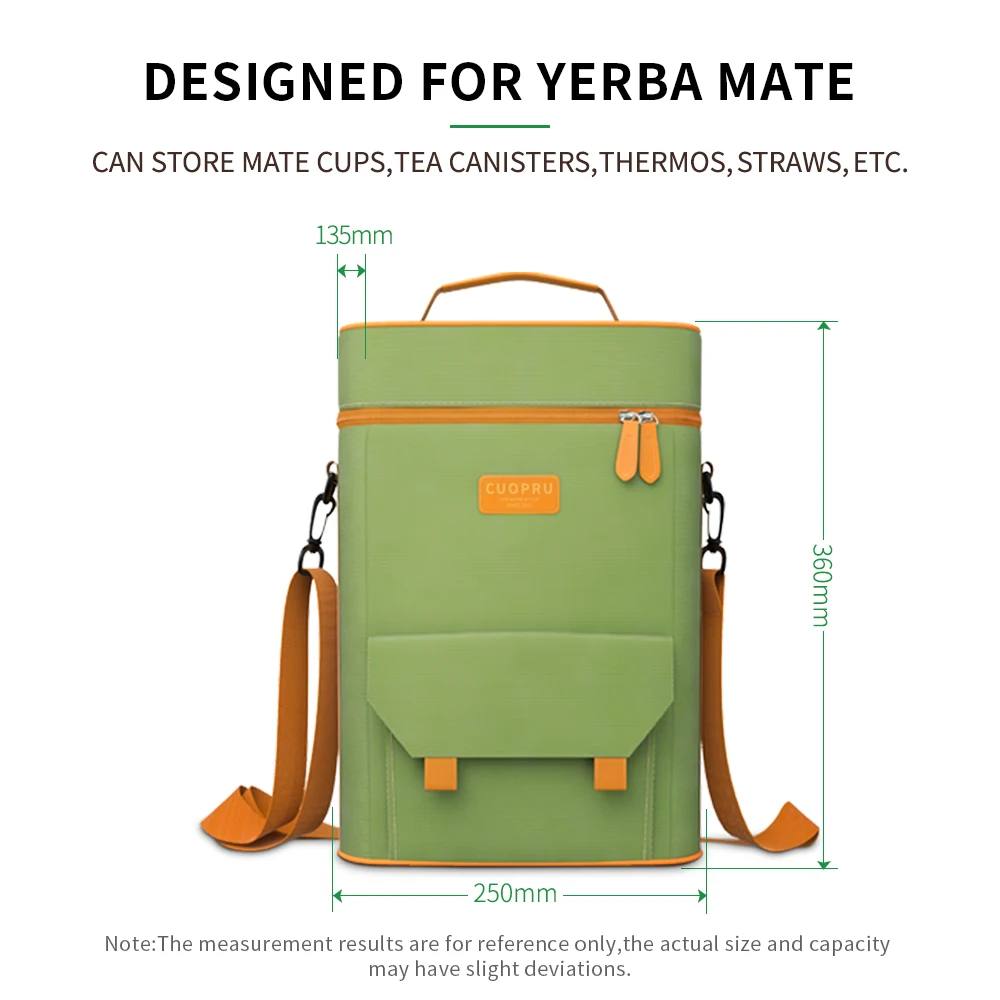 Two-bottle Wine Tote Portable Bag, Yerba Mate Travel Bag Is Convenient To Put In Stainless Thermos & Gourds & Bombilla Straw