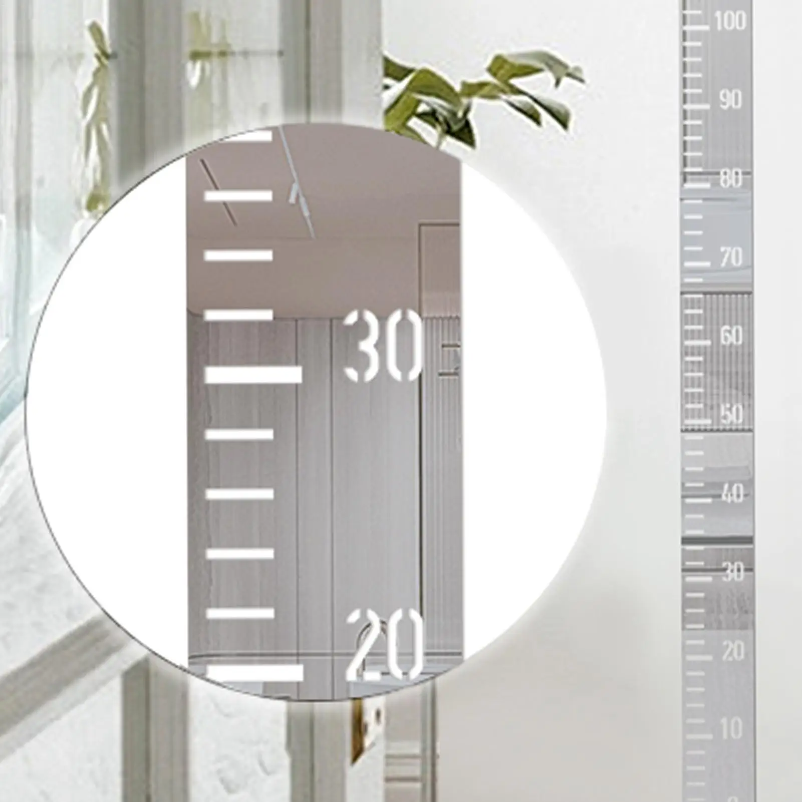 Growth Chart Wall Mirror Height Measuring Sticker Wall Mirror Growth Chart Height Ruler For Living Room Bedroom Children's Room