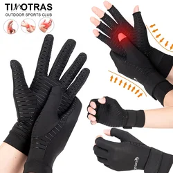 1 Pairs Arthritis Gloves Anti Arthritis Therapy Compression Gloves Copper Infused Half Finger Glove Ache Pain Joint Relief