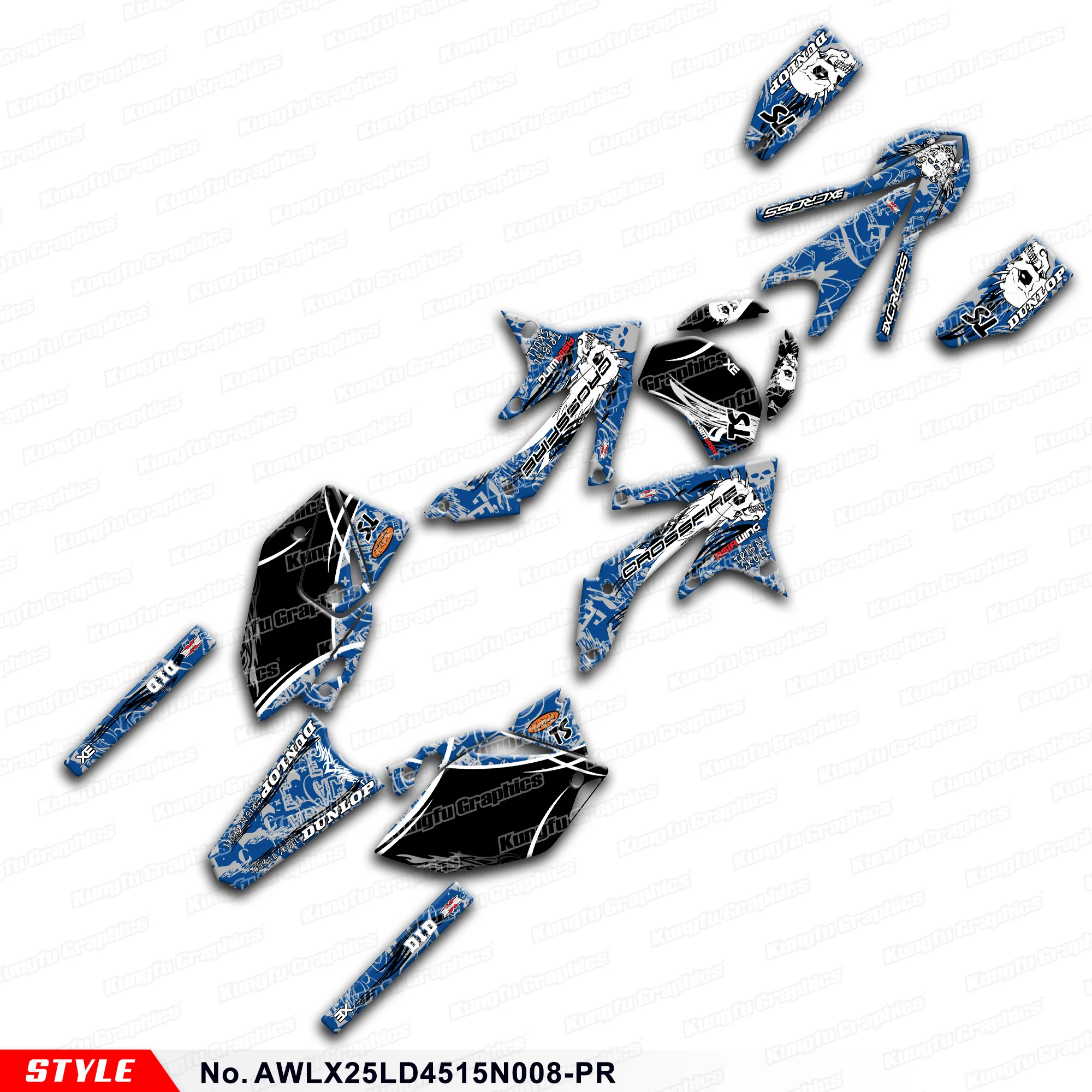 

Motorcycle Graphics Motorcycle Decals Kit for Asiawing LX250 LD450 2015-2024, AWLX25LD4515N008-PR