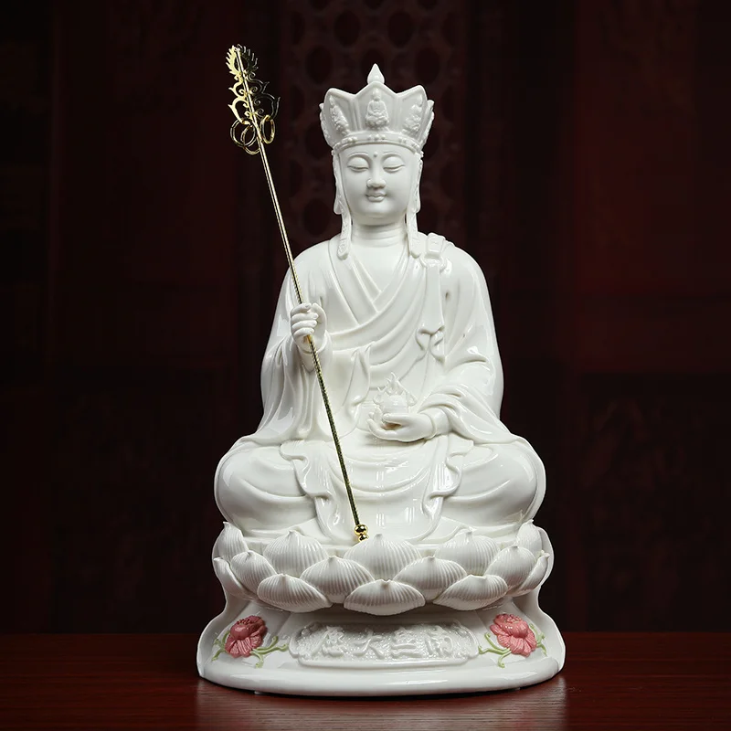 

Dai Yutang's ceramic ornament "Tibetan king Bodhisattva Buddha statue of Dehua white porcelain great " local Tibetan deity