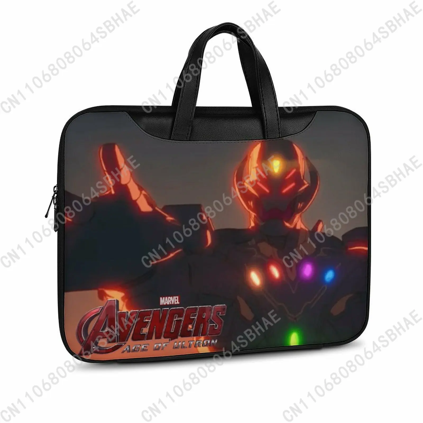 

Marvel Ultron Custom Leather Briefcase Men Woman Laptop Bag Business Retro Genuine Leather Computer Cosplay