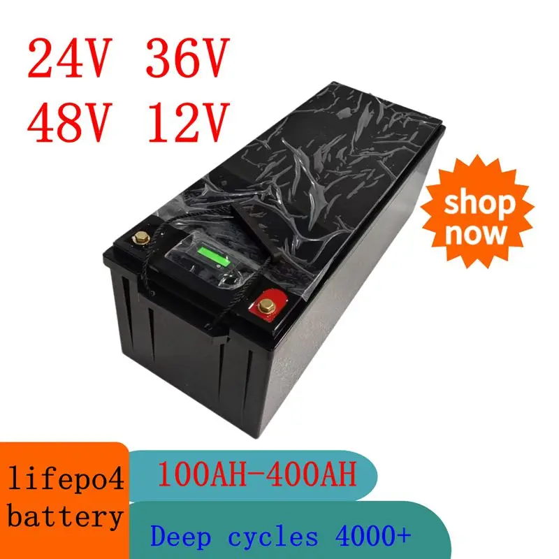 12V 200AH 300AH 400Ah 24V 150Ah 200Ah 36V 48V 100Ah Lifepo4 Lithium Battery EU Deep Cycle for Car Audio Solar System Boat