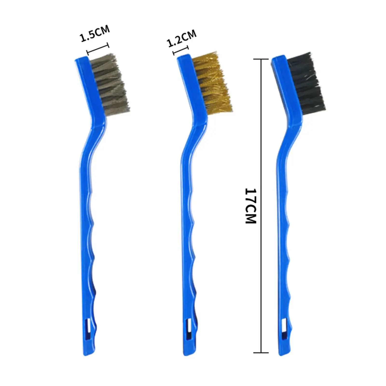 Car Cleaning Brush Set 3pcs Multifunction Wire Brush for Auto Engine Carbon Removal and Metal Polish with 17cm Ergonomic Handle
