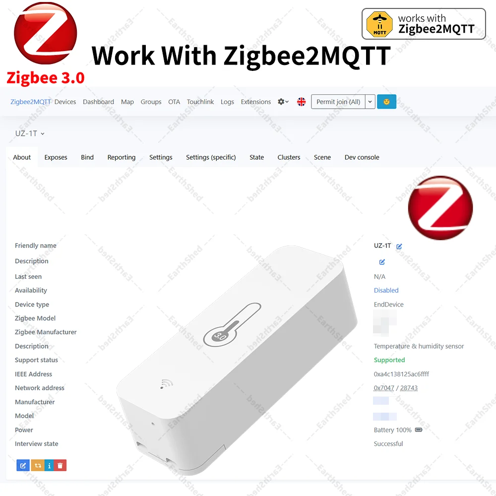 Zigbee 3.0 Temperature and Humidity Sensor Zigbee Hub Required Work with Home Assistant Yandex Alexa ZHA Zigbee2MQTT
