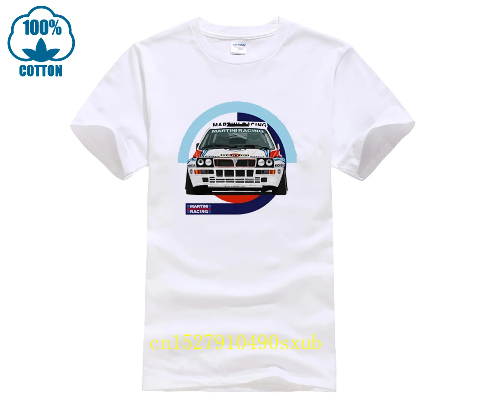 Lancia Delta Integrale Classic Rally T Shirt White or Gray Martini Racinger Print Tee Cotton Men Short Sleeve Clothing