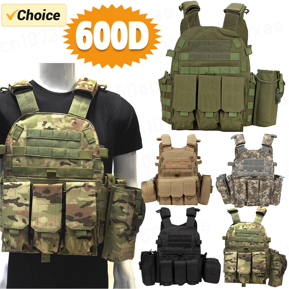 Chaleco Táctico de Nailon 600D, Estilo Militar, para Caza, Airsoft, Accesorio para Hombres y Mujeres, Porta-Armadura Corporal