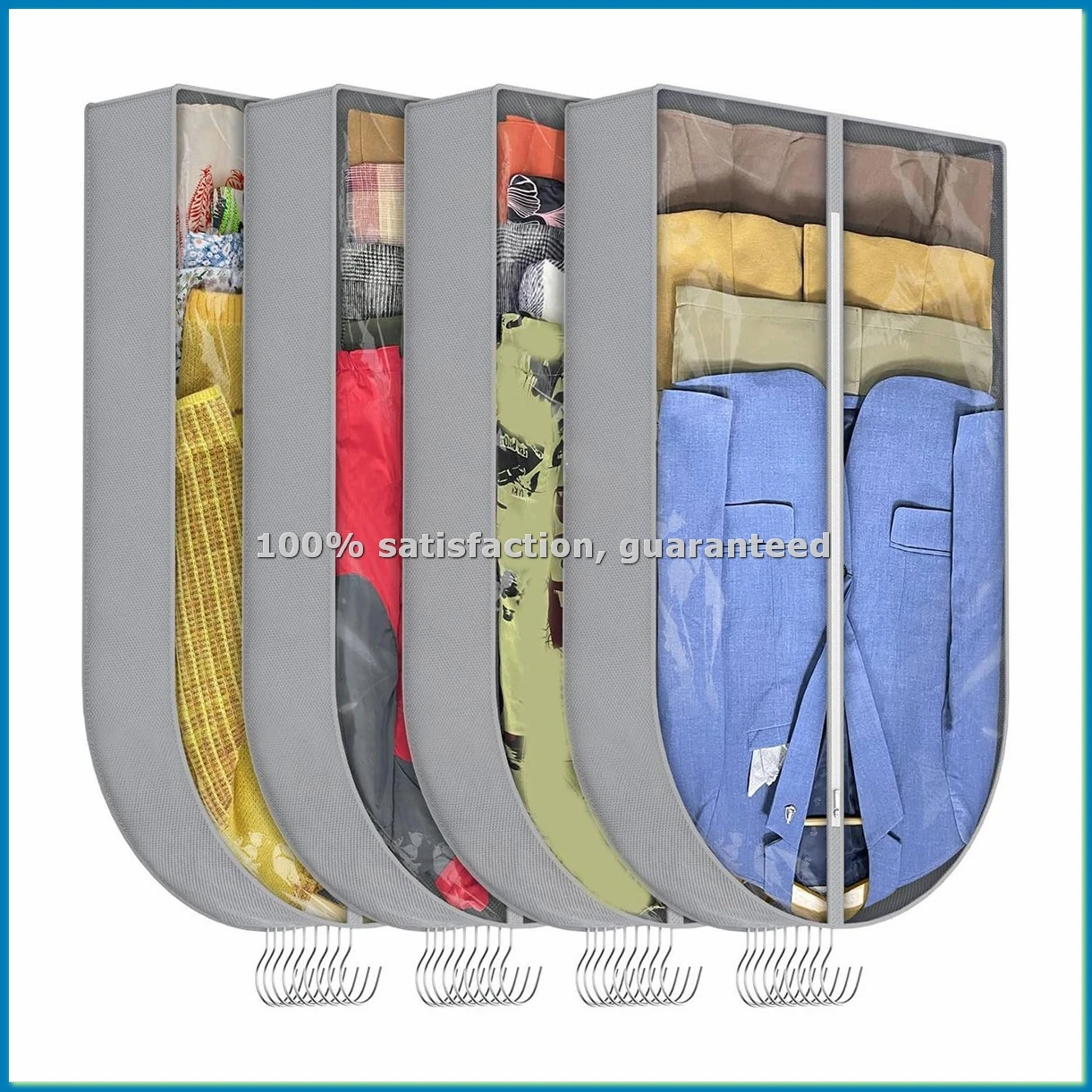 

4Pcs 40In Garment Bag for Hanging Clothes with 6.5In Gusseted, Proof Clothes Bags for Storage Hanging,Clothing Bag-A79M