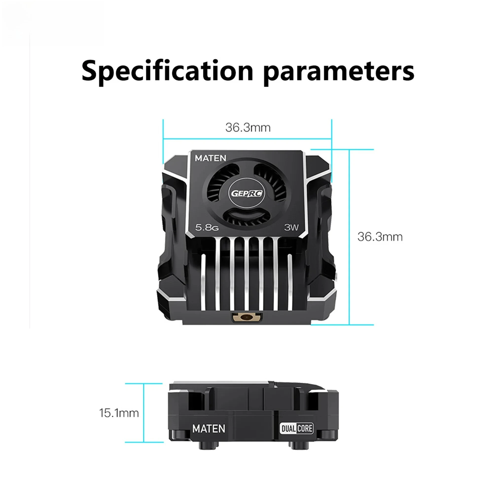5.8G 3W VTX PRO 3000mW GEPRC MATEN Transmitter DC7-36V Built Microphone for Long Range Racing Drone