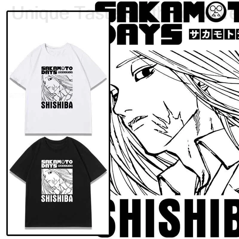 

Футболка с аниме SAKAMOTO DAYS Shishiba, модная футболка с принтом из мультфильма для мужчин и женщин, летние хлопковые футболки высокого качества с короткими рукавами