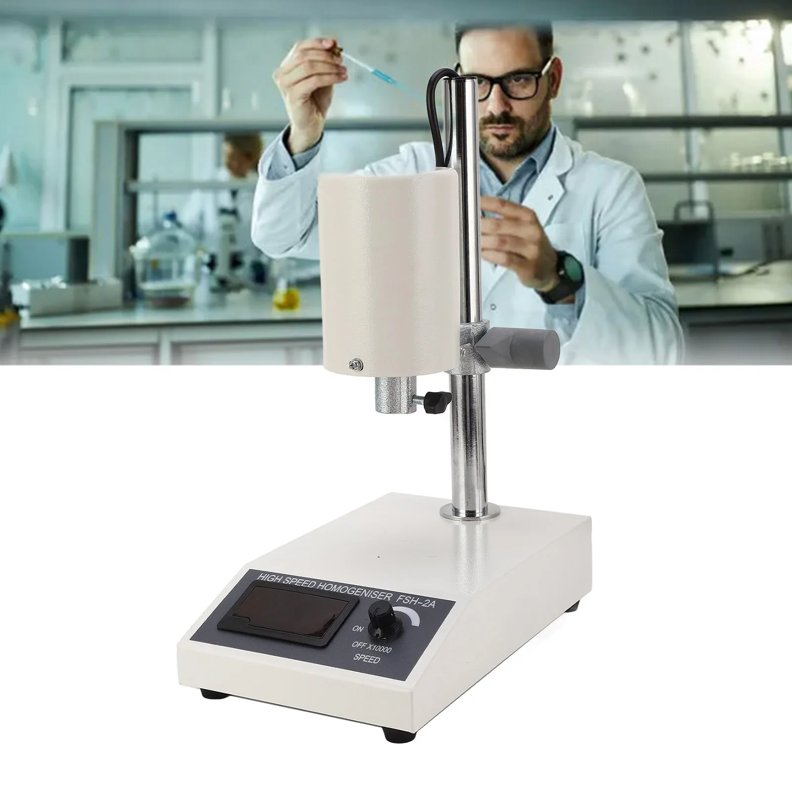 Laboratory Homogenizer 185W 5‑1000ml ABS 3 Minutes Maximum Adjustable 8000‑22000rpm Disperser Homogenizer for Testing