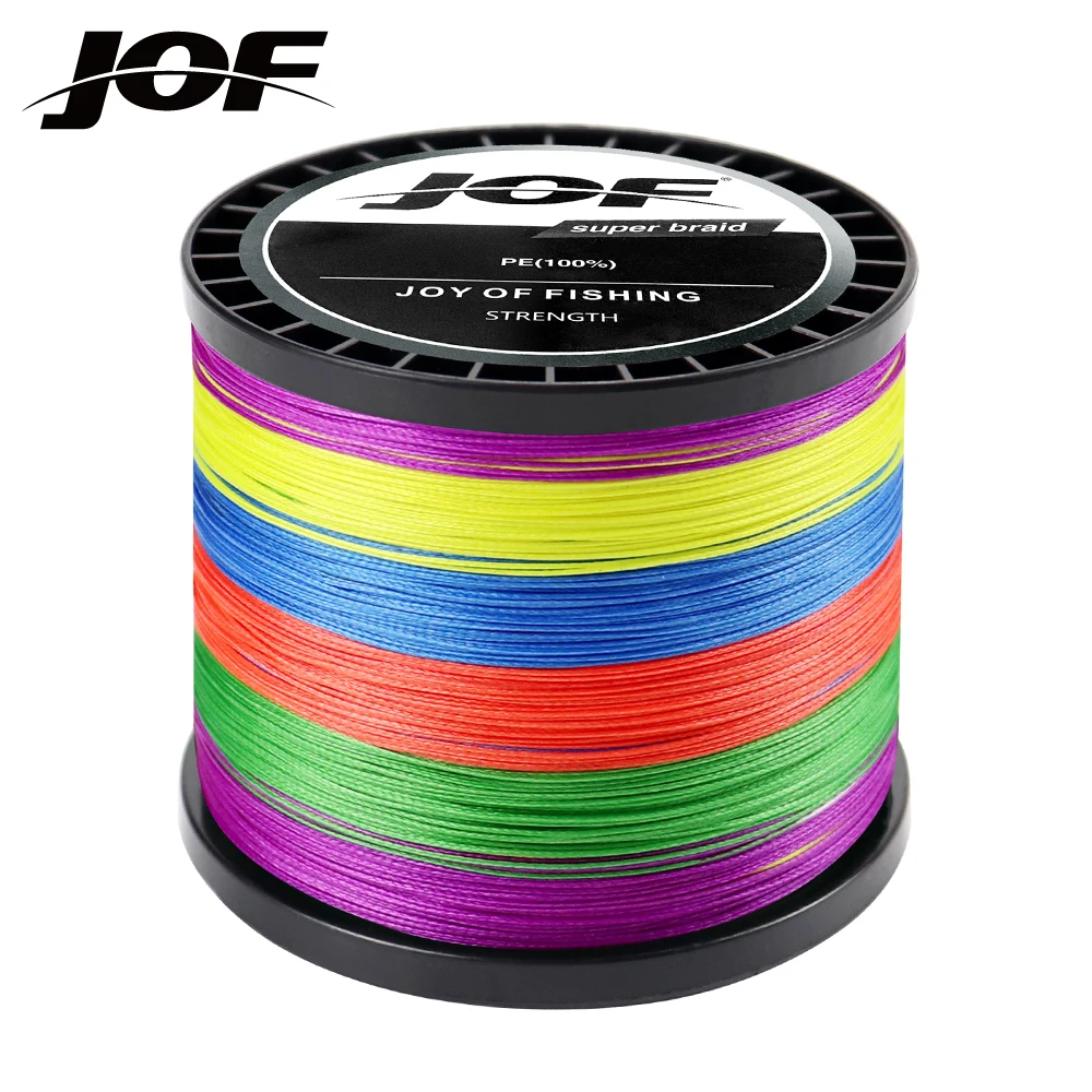 JOF Braided Line 4X 300/500/1000m 9 Color All for Fishing Line MaxDrag 82LB Multifilament PE Line for Saltwater Sea Fishing