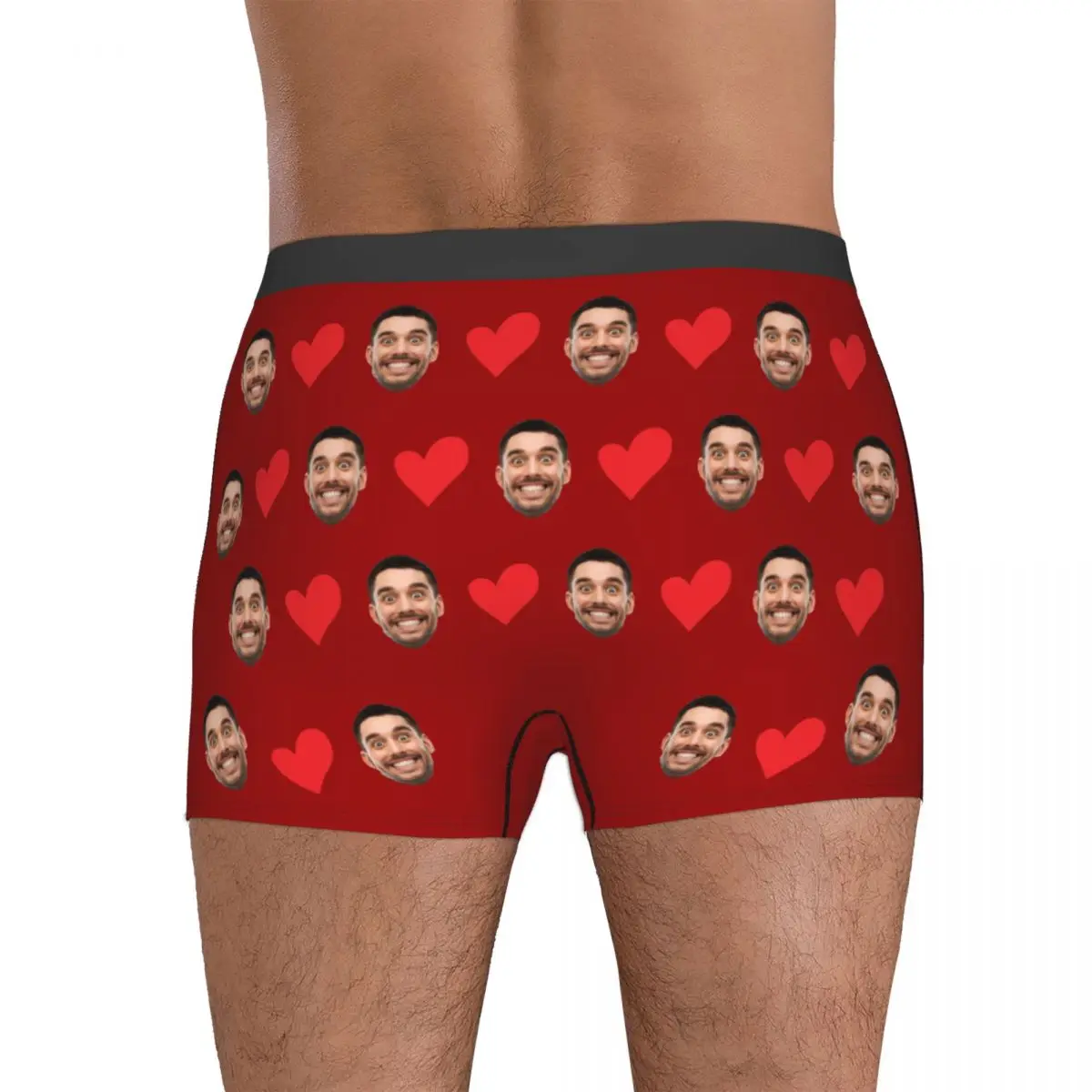 Personalized Face Photo Underwear - Custom Heart Boxer Briefs - Custom Men Briefs - Gift For Husband - Anniversary Gift for Dad