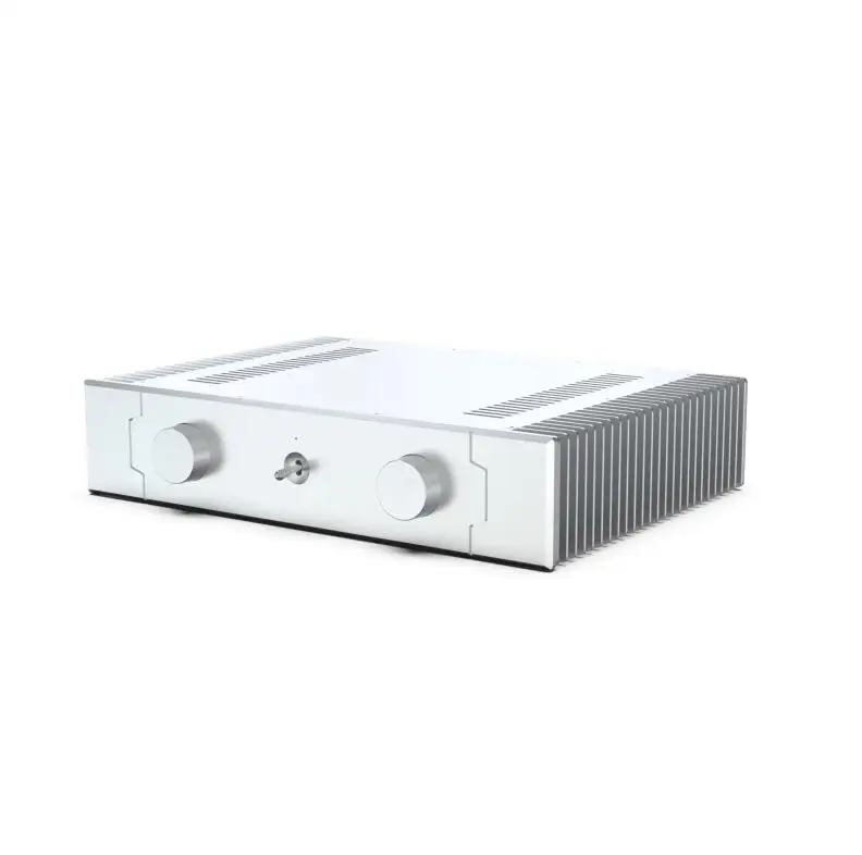 

Silver full Aluminum class A power amplifier DIY chassis both side heatsink hifi amp install box with knob SD4309