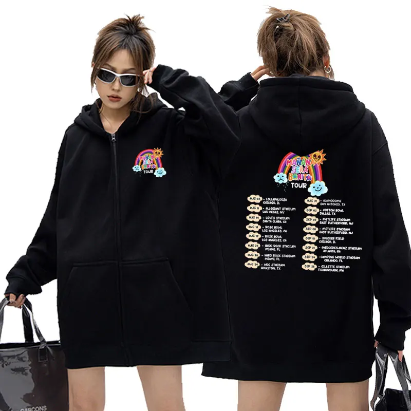 

Singer Karol G Heart Mañana Sera Bonito Album Tour Printed Zip Up Hoodie Men Women Anime Cartoon Music Oversized Zipper Jacket