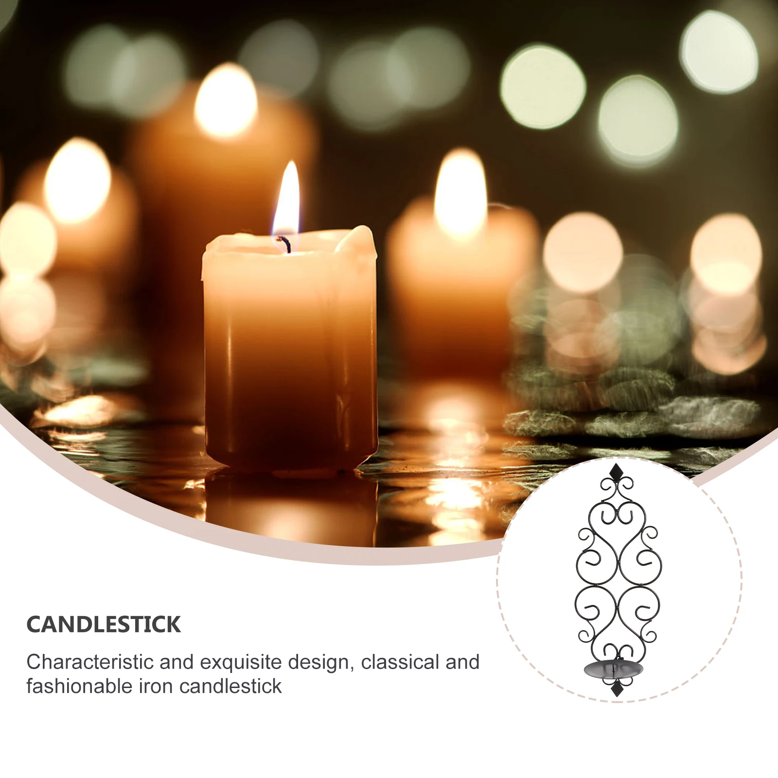 

1Pcs European Style Creative Wall Hanging Holder Iron Candlestick Decorative for Home Party Wedding Holder