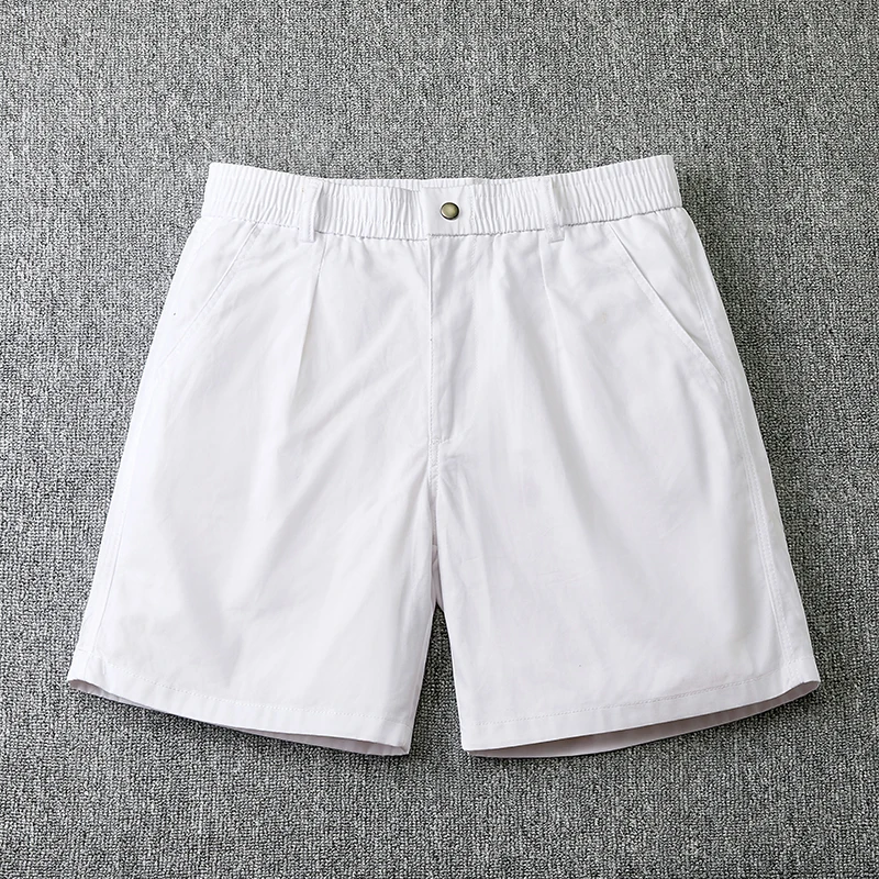 Men's White Cargo Trendy Shorts Casual Elegant Golf Pants, Suit Shorts Work Dress Shorts with Concealed-Type Zipper Side Pockets
