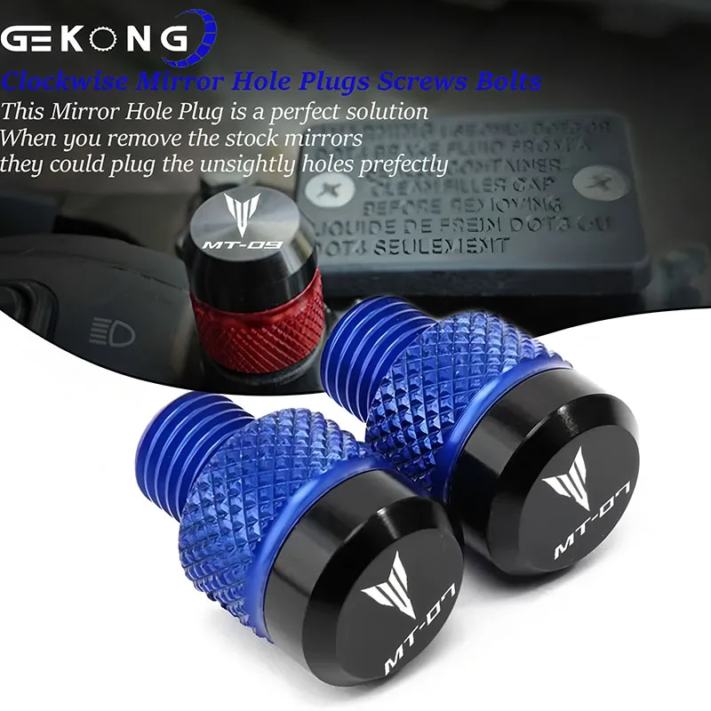 For MT07 MT09 MT10 MT15 MT 07 09 10 SP FZ09 FZ07 Motorcycle Accessories M10*1.25 Rear Mirror Hole Plugs Screw Bolts Cover