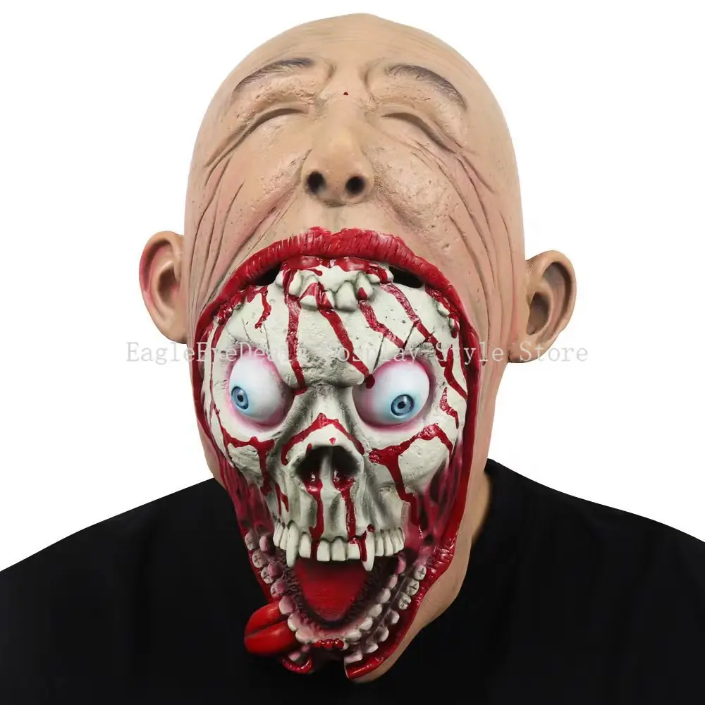 할로윈 공포 외계인 악마 마스크 큰 입 좀비 악마 마스크 장난 전문가 에멀젼 카니발 파티 코스프레 롤 플레잉 소품