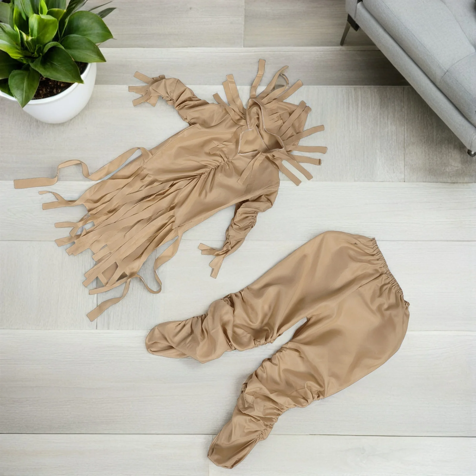 

1Set Kids Egyptian Mummy Costume Full Outfit Top Pants Shoes for Halloween Carnival School Week Boys Mummy Costume