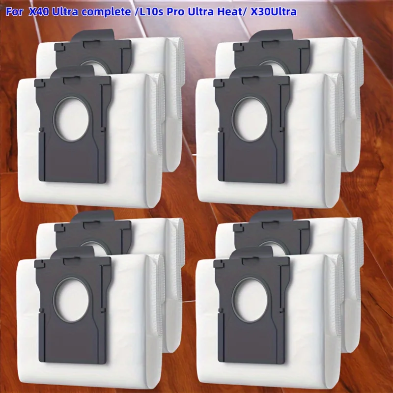 8 Dust Bags Compatible For Dreame L10s Pro, X30 Ultra, X40 Ultra, and L40 Ultra—Efficiently Collect Hair, Dust, and Debris