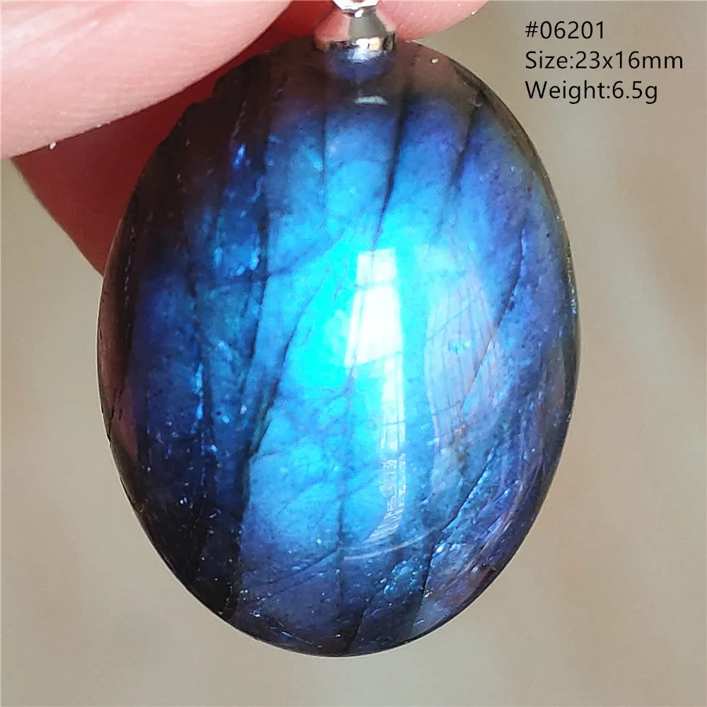 

Natural Blue Labradorite Pendant Jewelry Best GIft Oval Colorful Labradorite Bead Necklace Rare For Women Men AAAAAA