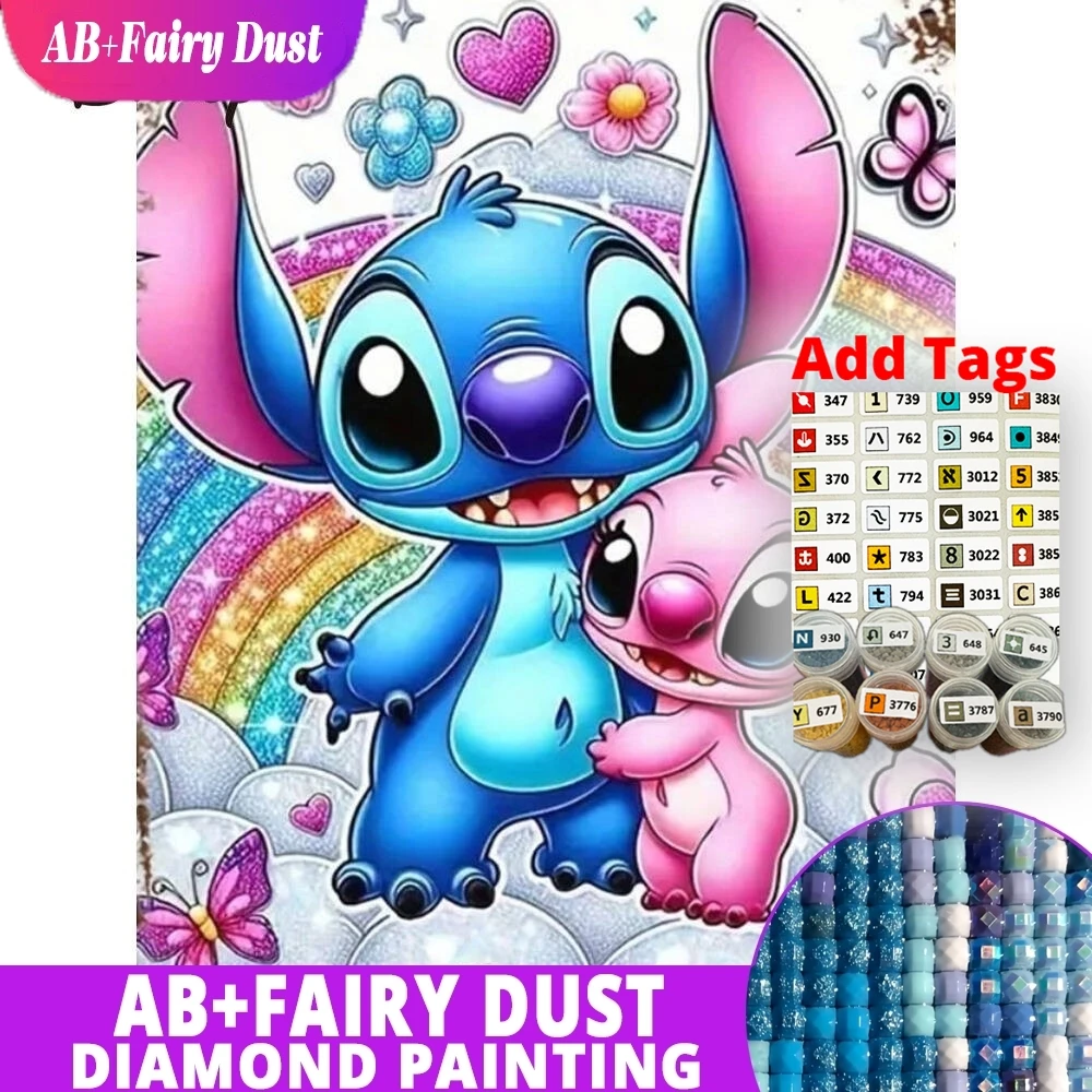 

AB Fairy Dust Disney DIY Стич Алмазная вышивка Животное Мозаика Мультфильм Акриловые принадлежности для рукоделия Набор алмазной живописи Собака Дети G