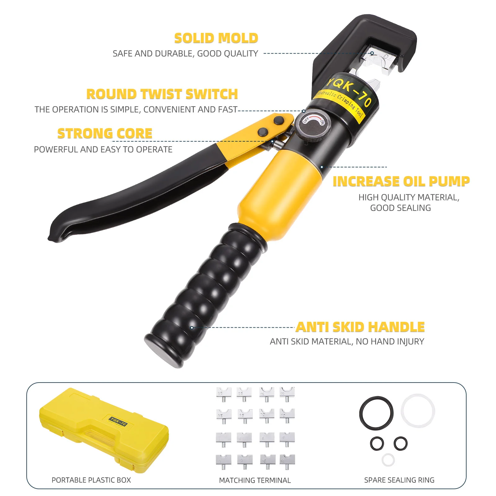 Hydraulic Crimping Pliers Tool Electric Terminals Machine Cable Crimper Lug