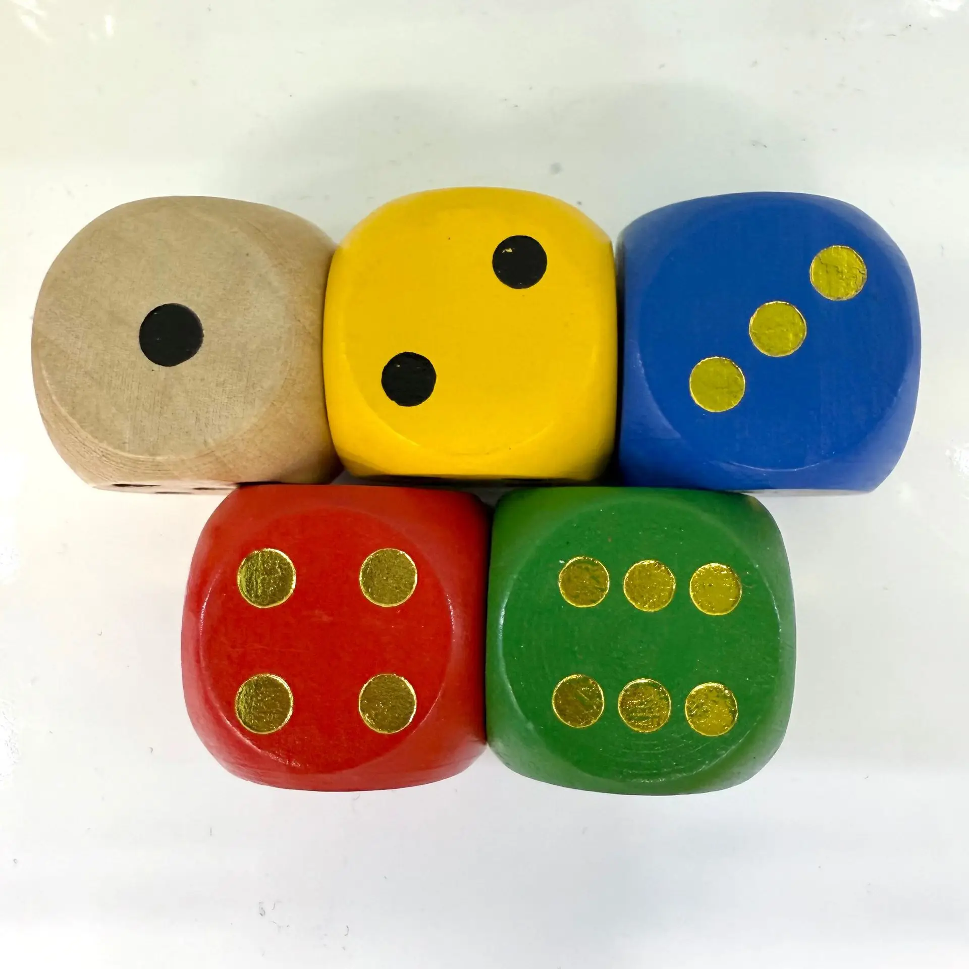 Dados de madera redondos para beber, juego de puntos de madera maciza de colores grandes, 40mm, 1 unidad
