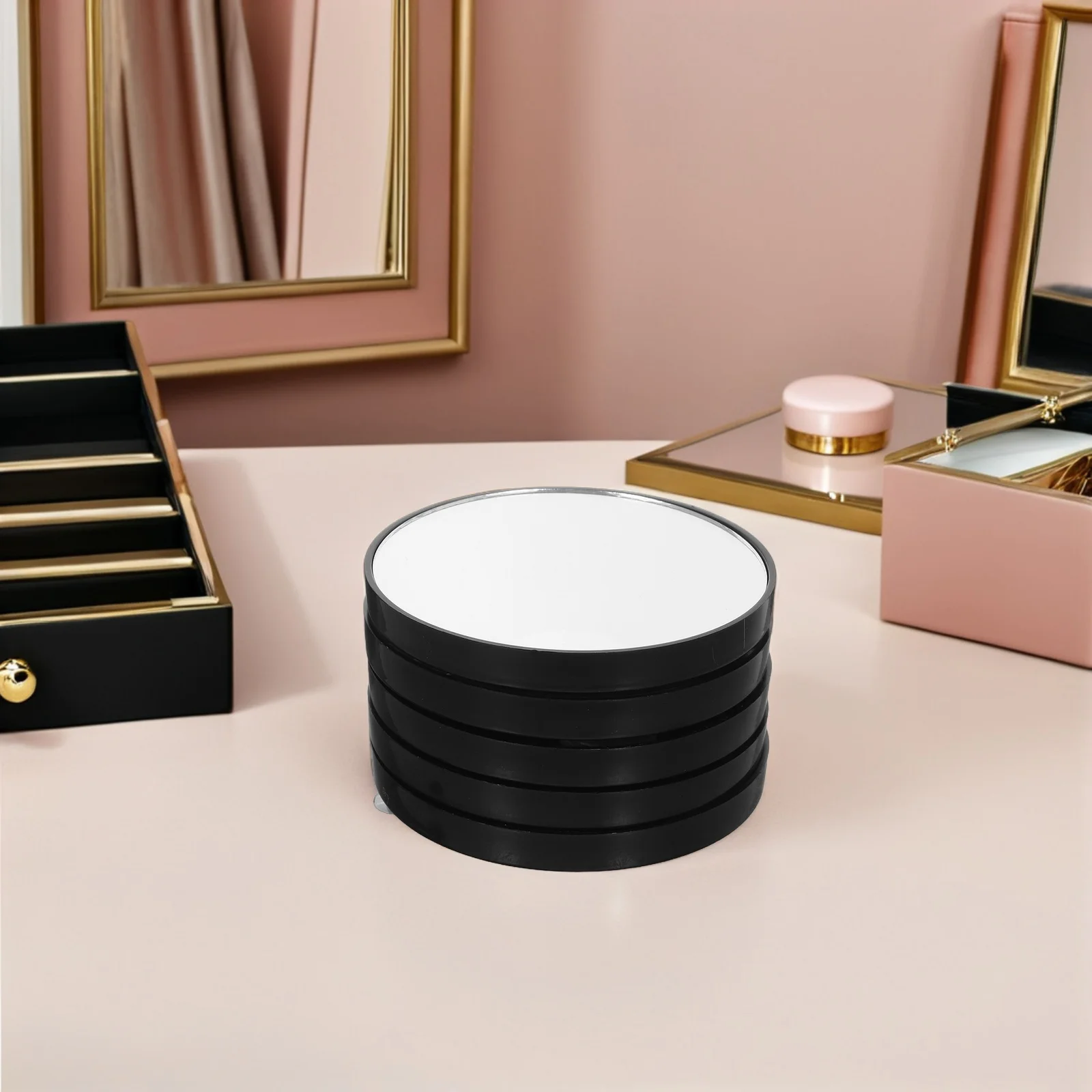 5Pcs Suction Cup Makeup Mirror 5X Magnification Portable Small Handheld for Travel Blackhead Pore Cleaning Mini Magnifying Glass