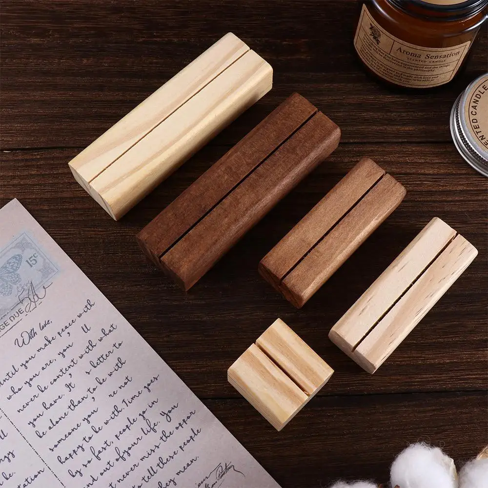 Photo Picture Wedding Wooden Table Number Rustic Sign Note Holder Decoration Place Card Holder Display Stand