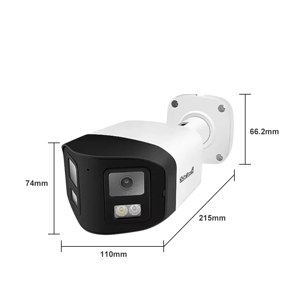JideTech 8MP Dual-Lens POE Security Camera 32:9 Ultra-Wide 170 Wide-Angle Bullet CMOS Motion Detection Two-Way Audio Home Use