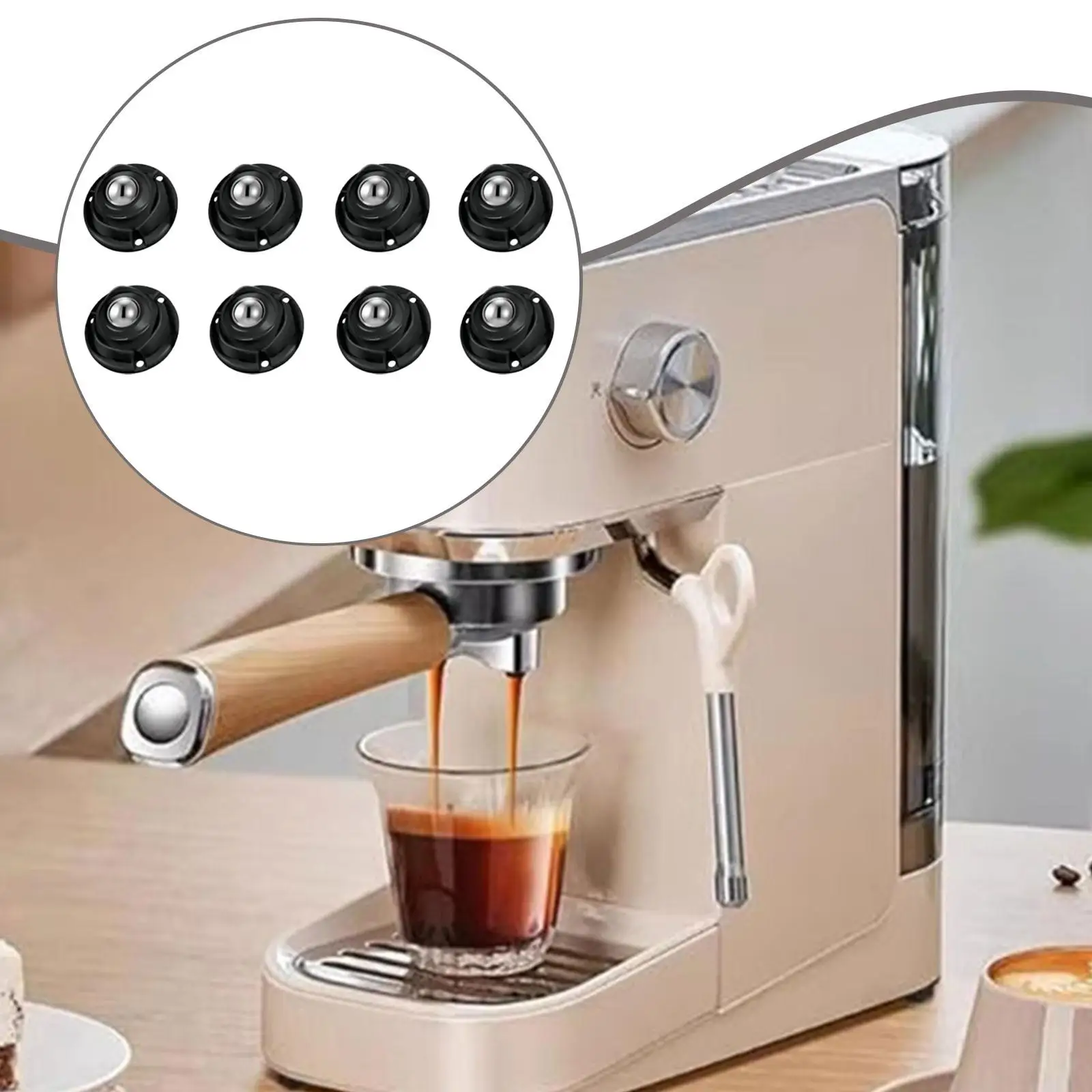 Heavy Duty Rotating Adhesive Wheels Stainless Steel Universal Rollers for Storage Box Countertop Use