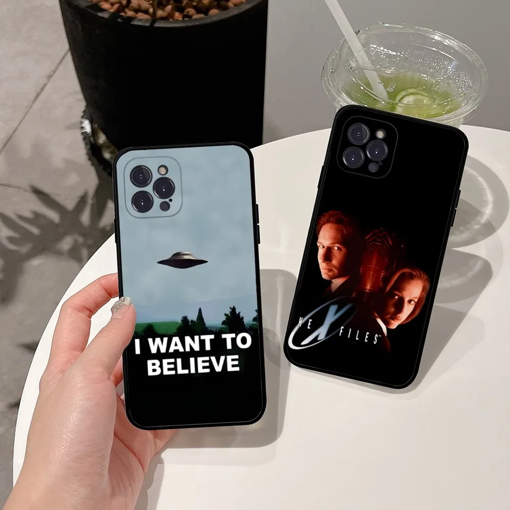 UFO TOP SECRET x-files Phone Case For Apple iPhone 15,14,13,12,11,XS,XR,X,8,7,Pro,Max,Plus,mini Silicone Black Cover