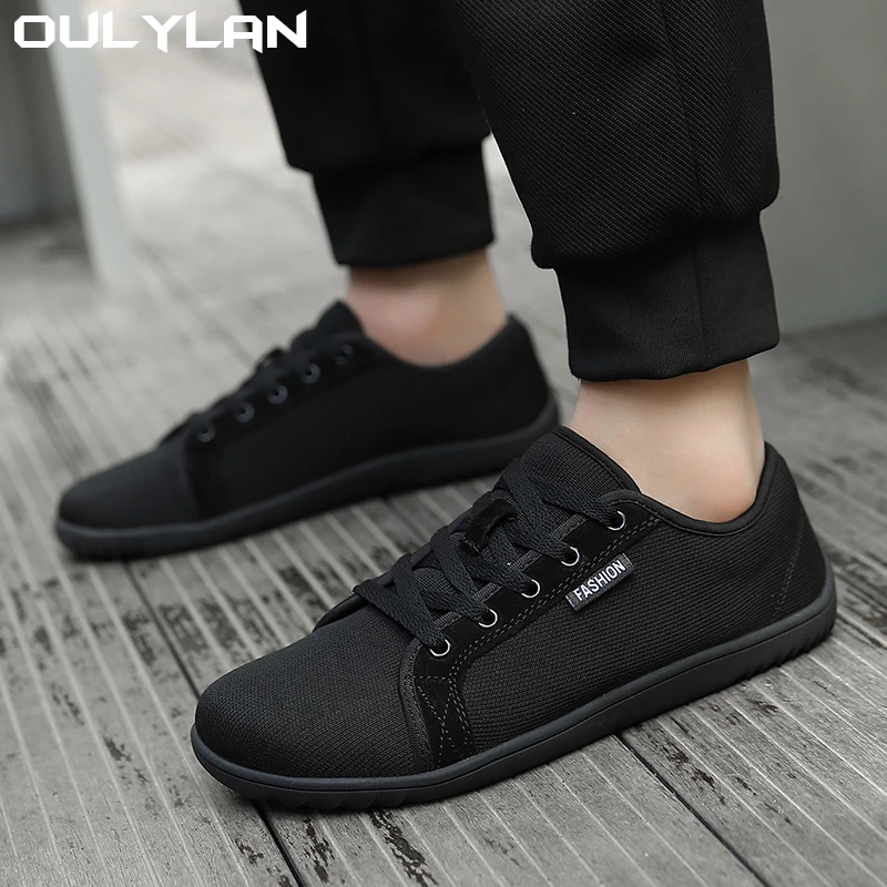 Oulylan Mens yalınayak ayakkabı koşu geniş ayak kutusu ayakkabı tenis yürüyüş ayakkabısı nefes geniş genişlik erkekler kadınlar için Sneakers