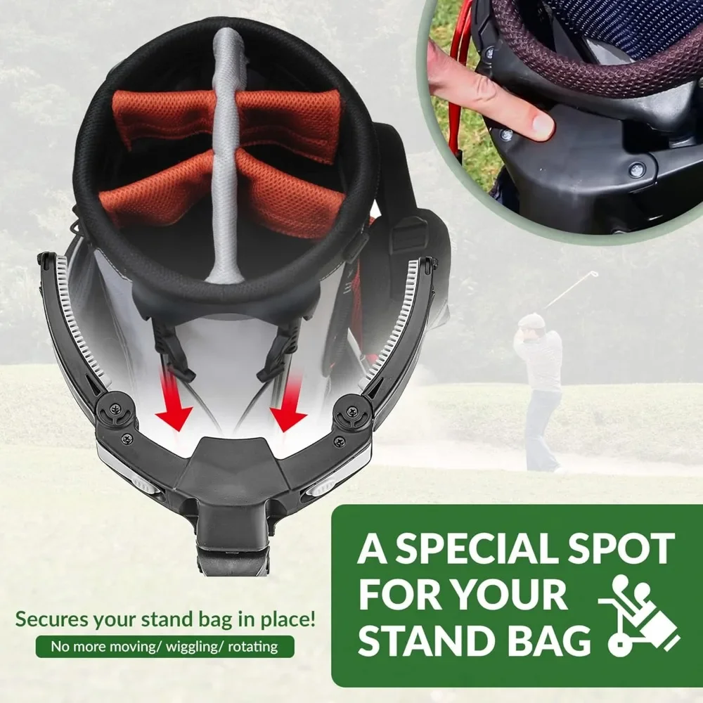 US Shipping 3 Wheel Golf Push Cart Lightweight Foldable One Click Folding EZ Cart Adjustable Handle Cooler Basket Umbrella view 6