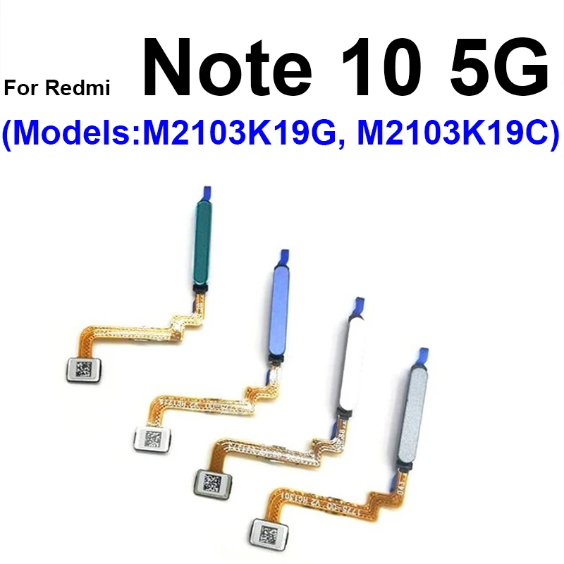 Home Button Flex Cable For Xiaomi Redmi Note 9 9S 9Pro Note 10 Pro 4G 5G Touch Sensor Fingerprint with Power Button Flex Ribbon