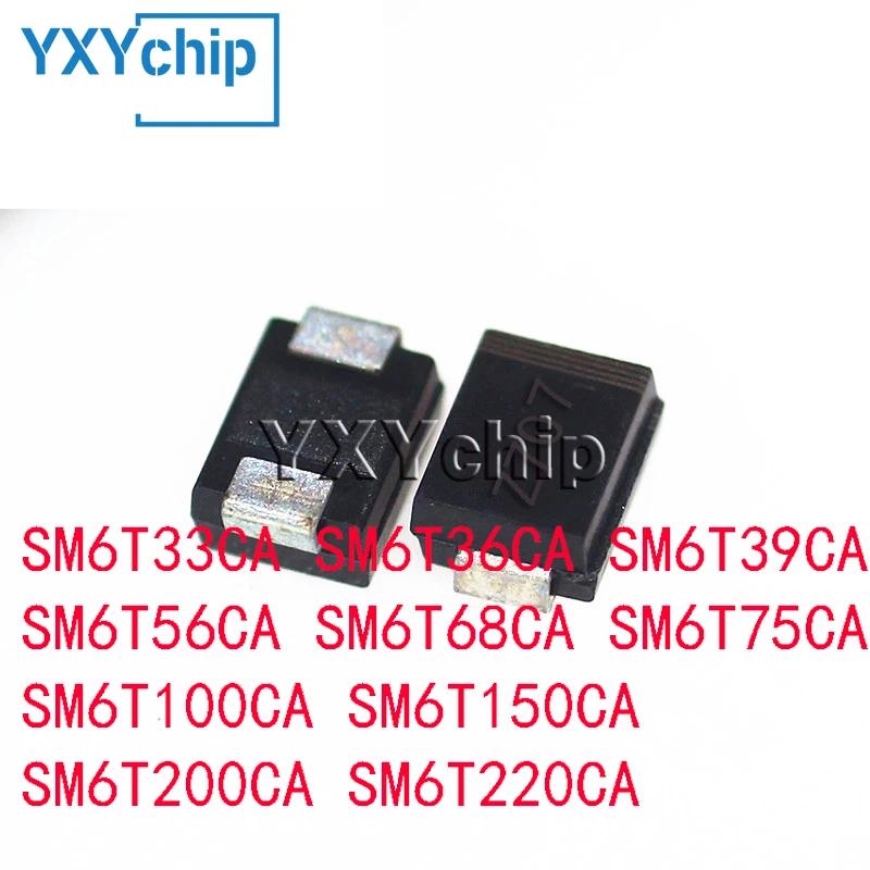 50PCS SMB_DO-214AA SM6T33CA SM6T36CA SM6T39CA SM6T56CA SM6T68CA SM6T75CA SM6T100CA SM6T150CA SM6T200CA SM6T220CA Tvs Diode