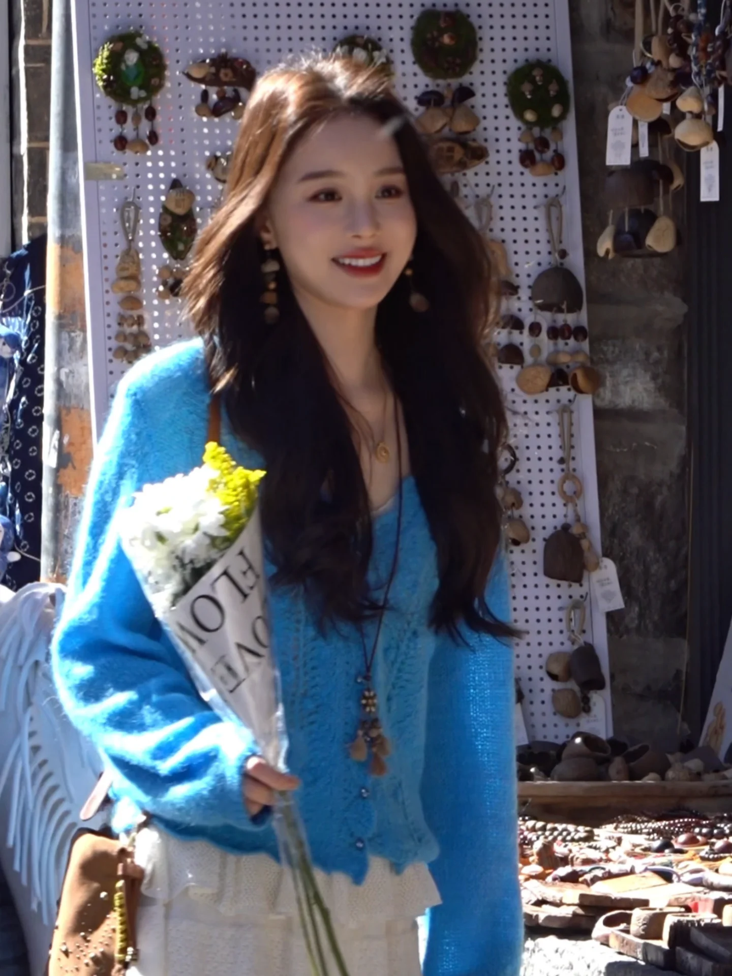 

Iris Embroidered Ball Knitted Open Cardigan Ultrine Camere Versatile Casual Sle Soft Nylon Long Sve V-Ne Spring 2026