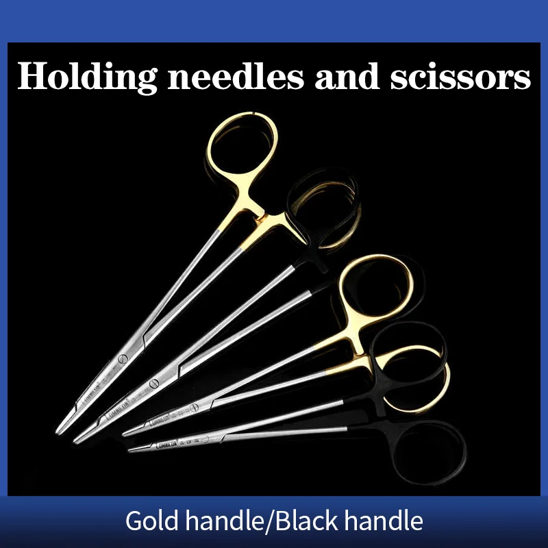 

Medical needle holder with scissors for double eyelid surgery, cosmetic suture, buried thread, plastic surgery needle forceps