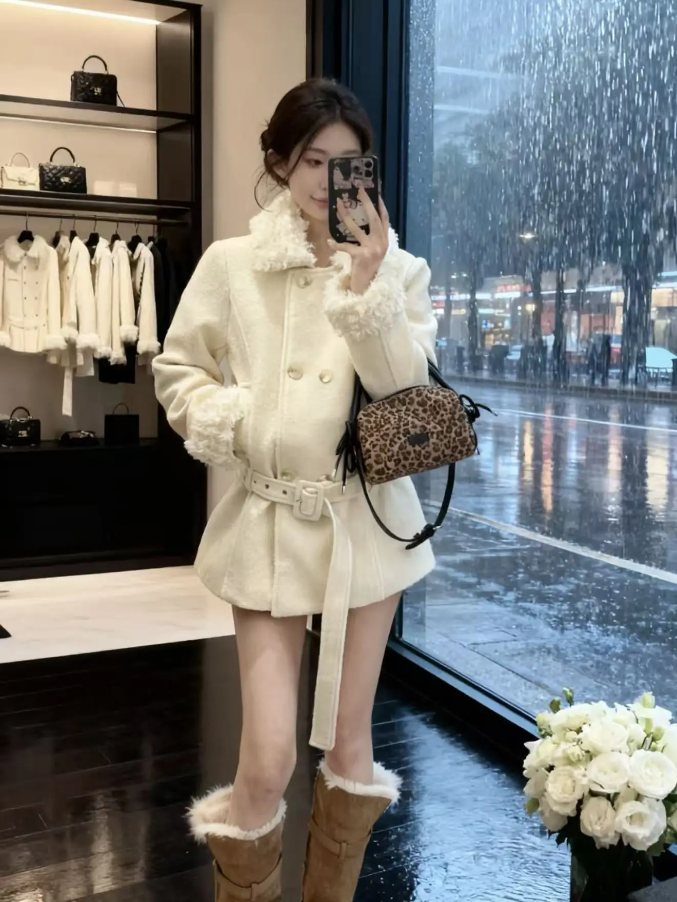 

TheLike Оригинальное зимнее утепленное теплое белое шерстяное длинное пальто для женщин, универсальная хлопковая верхняя одежда, утепленное, с длинными рукавами, для повседневной носки...